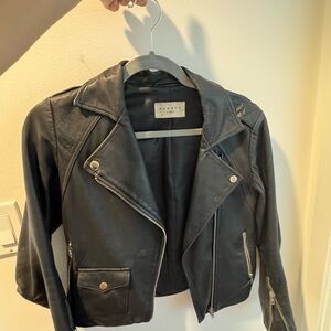 Sandro black leather jacket (small)